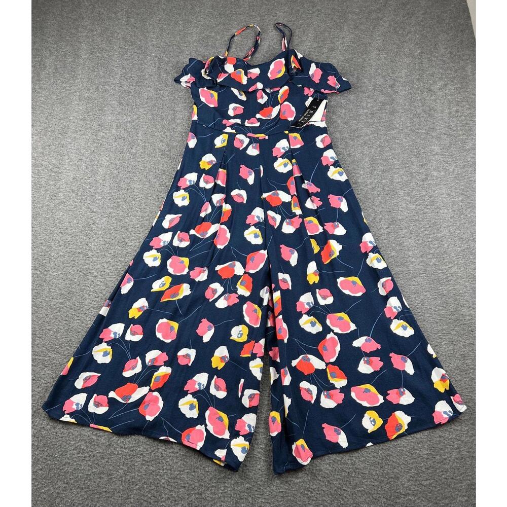Trixxi Women's Floral Print Jumpsuit with Wide Legs Size Medium